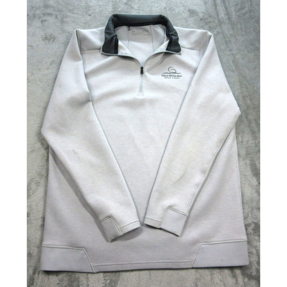 Half Moon Bay Golf Links Under Armour Loose Mens Medium 1/4 Zip Gray ColdGear